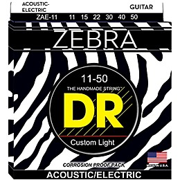 DR Strings Zebra Medium Lite Acoustic-Electric Guitar Strings