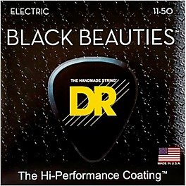 DR Strings Extra Life BKE-11 Black Beauties Heavy Coated Electric Guitar Strings