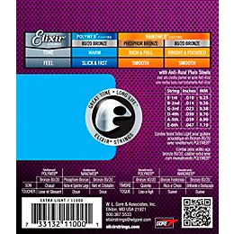 Elixir 80/20 Bronze Acoustic Guitar Strings with POLYWEB Coating, Extra Light (.010-.047)