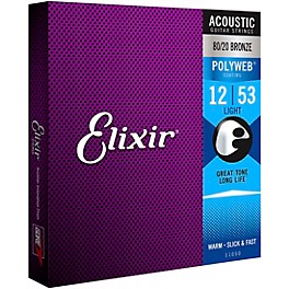 Elixir Polyweb Acoustic Guitar Strings - .012-.053 Light