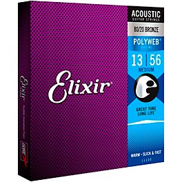 Elixir Medium Polyweb Acoustic Guitar Strings