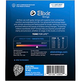 Elixir Electric Guitar Strings with NANOWEB Coating, Super Light (.009-.042)