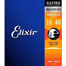 Elixir Electric Guitar Strings With NANOWEB Coating, Light (.010-.046)
