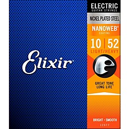 Elixir Electric Guitar Strings with NANOWEB Coating, Light/Heavy (.010-.052)