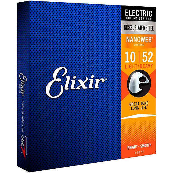 Elixir Electric Guitar Strings with NANOWEB Coating, Light/Heavy (.010-.052)