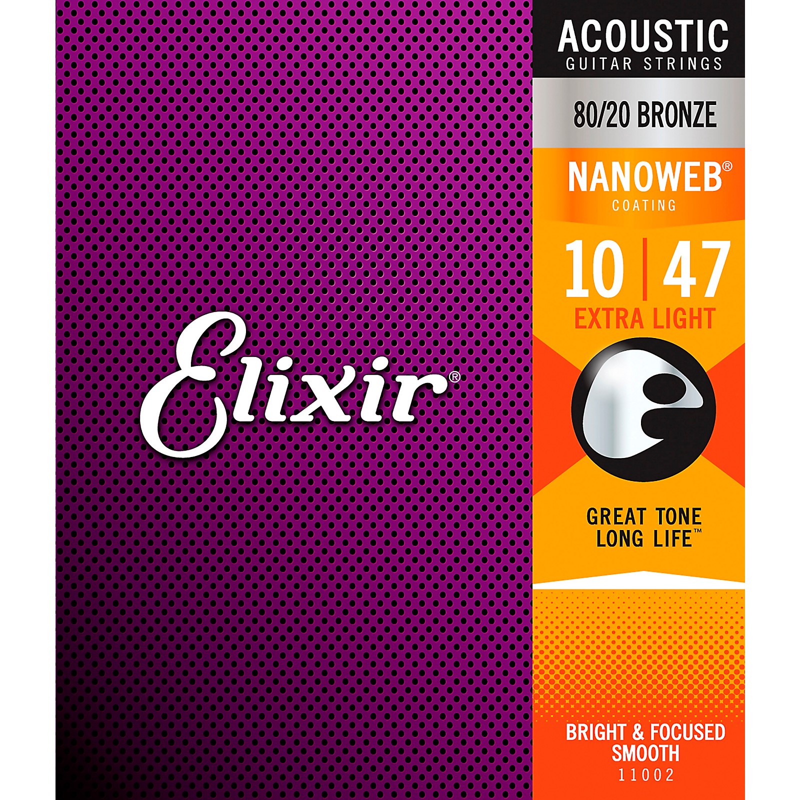 Elixir 80/20 Bronze Acoustic Guitar Strings With NANOWEB Coating, Extra