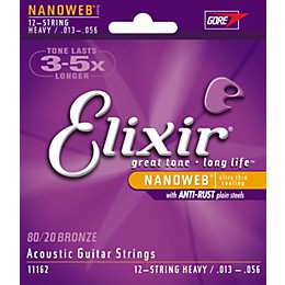 Elixir Nanoweb Heavy 12-String Acoustic Guitar Strings