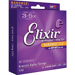 Elixir Nanoweb Heavy 12-String Acoustic Guitar Strings