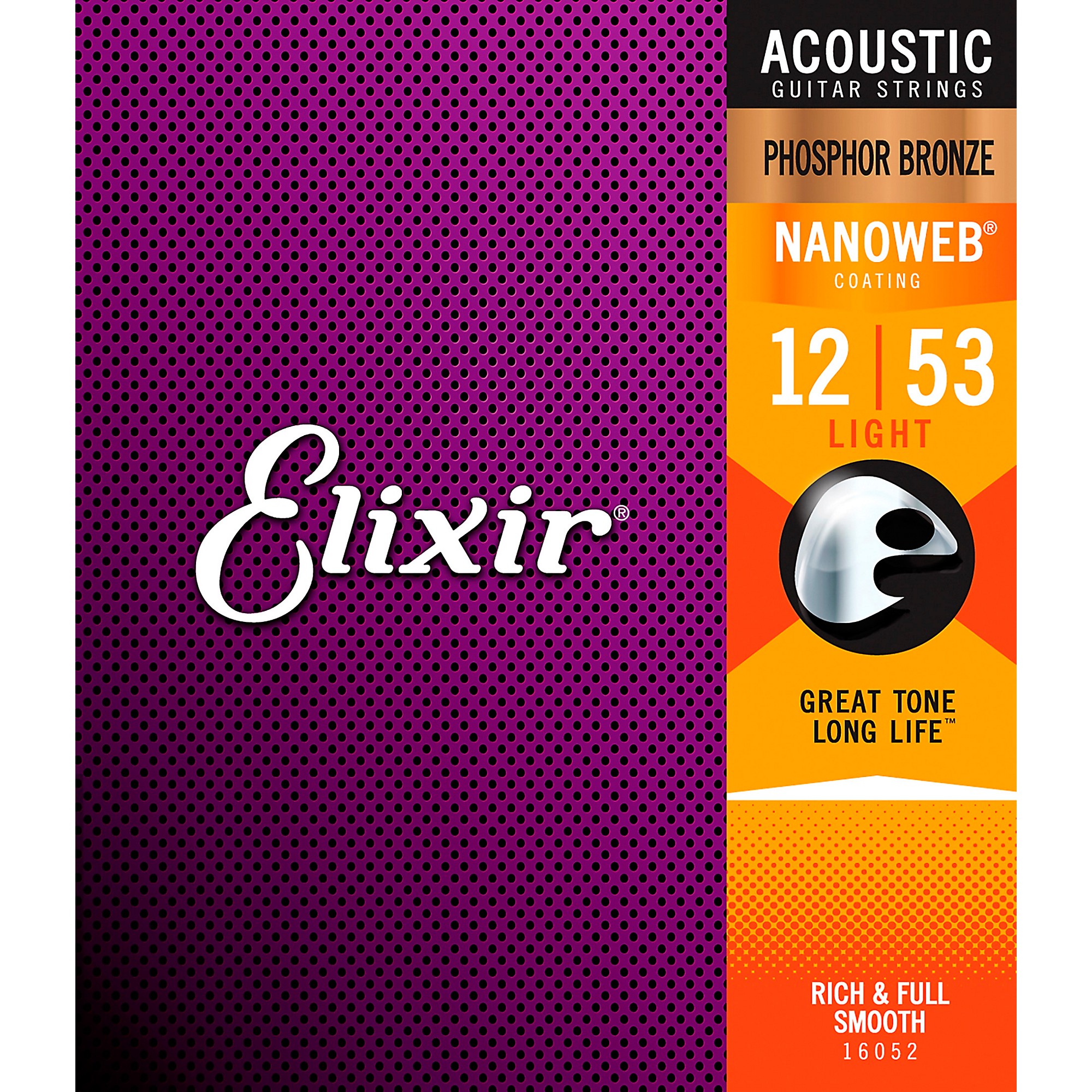 Elixir Phosphor Bronze Acoustic Guitar Strings With NANOWEB (.012-.053) |