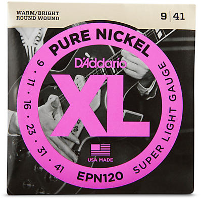 D'addario Epn120 Pure Nickel Super Light Electric Guitar Strings for sale