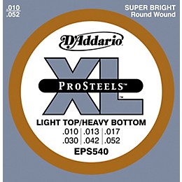 D'Addario EPS540 ProSteels Light Top/Heavy Bottom Electric Guitar Strings
