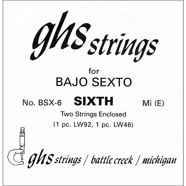 GHS BSX6 Bajo Sexto Single Guitar String