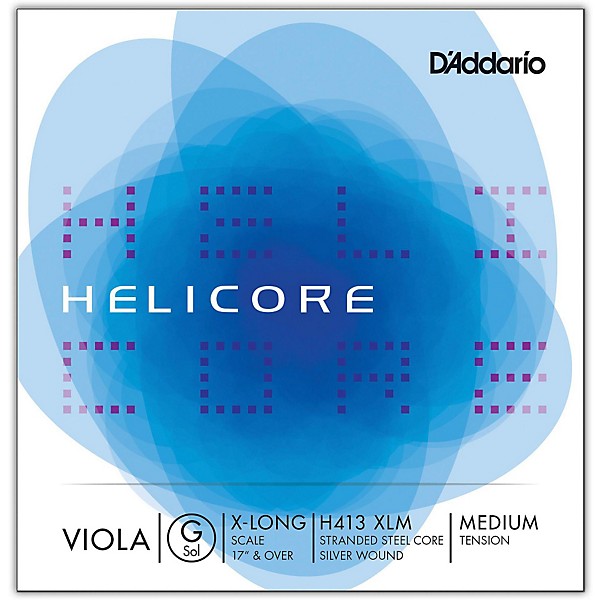 D'Addario H413 Helicore Long Scale Viola Light G String 17+ Extra Long Scale