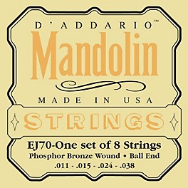 D'Addario EJ70 Phosphor Bronze Ball End Mandolin Strings