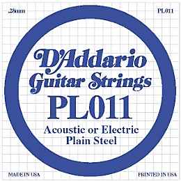 D'Addario PL011 Plain Steel Guitar Strings Single