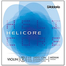 D'Addario Helicore Violin Single D String 1/2 Size