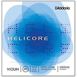 D'Addario Helicore Violin Set Strings 4/4 Size Medium D'Addario Helicore Violin Set Strings 1/16 Size