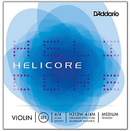 D'Addario Helicore Violin Set Strings 4/4 Size Medium D'Addario Helicore Violin Set Strings 4/4 Size Medium Wound E