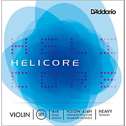 D'Addario Helicore Violin Set Strings 4/4 Size Heavy Wound E