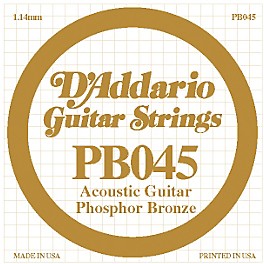 D'Addario PB045 Phosphor Bronze Single Acoustic String Single