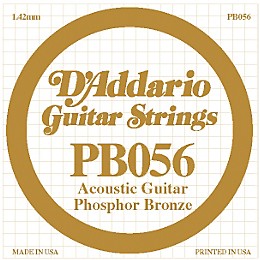 D'Addario PB056 Phosphor Bronze Acoustic String Single