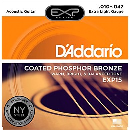 D'Addario EXP15 Coated Phosphor Bronze Extra Light Acoustic Guitar Strings
