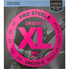 D'Addario ECB81-5 Chromes XL Flatwound Bass Strings - Light Gauge