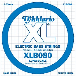 D'Addario XLB080 Nickel Wound Electric Bass Single String