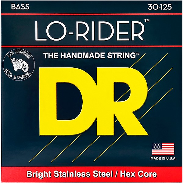 DR Strings Lo Rider MH6-30 Medium Stainless Steel 6-String Bass Guitar Strings .125 Low B