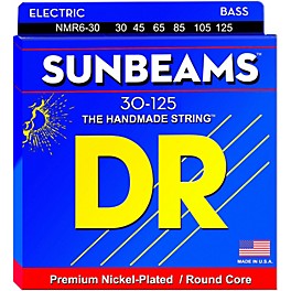 DR Strings Sunbeams NMR6-30 Medium 6-String Strings Bass Strings .125 Low B