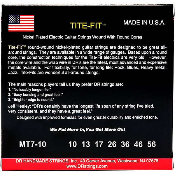 DR Strings Tite-Fit MT7-10 Medium 7-String Nickel Plated Electric Guitar Strings