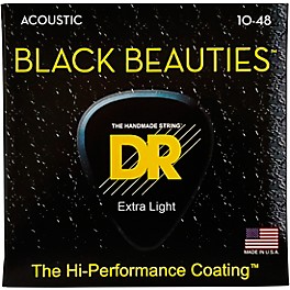 DR Strings Black Beauties Acoustic Guitar Strings Extra Lite