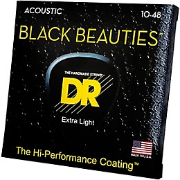 DR Strings Black Beauties Acoustic Guitar Strings Extra Lite