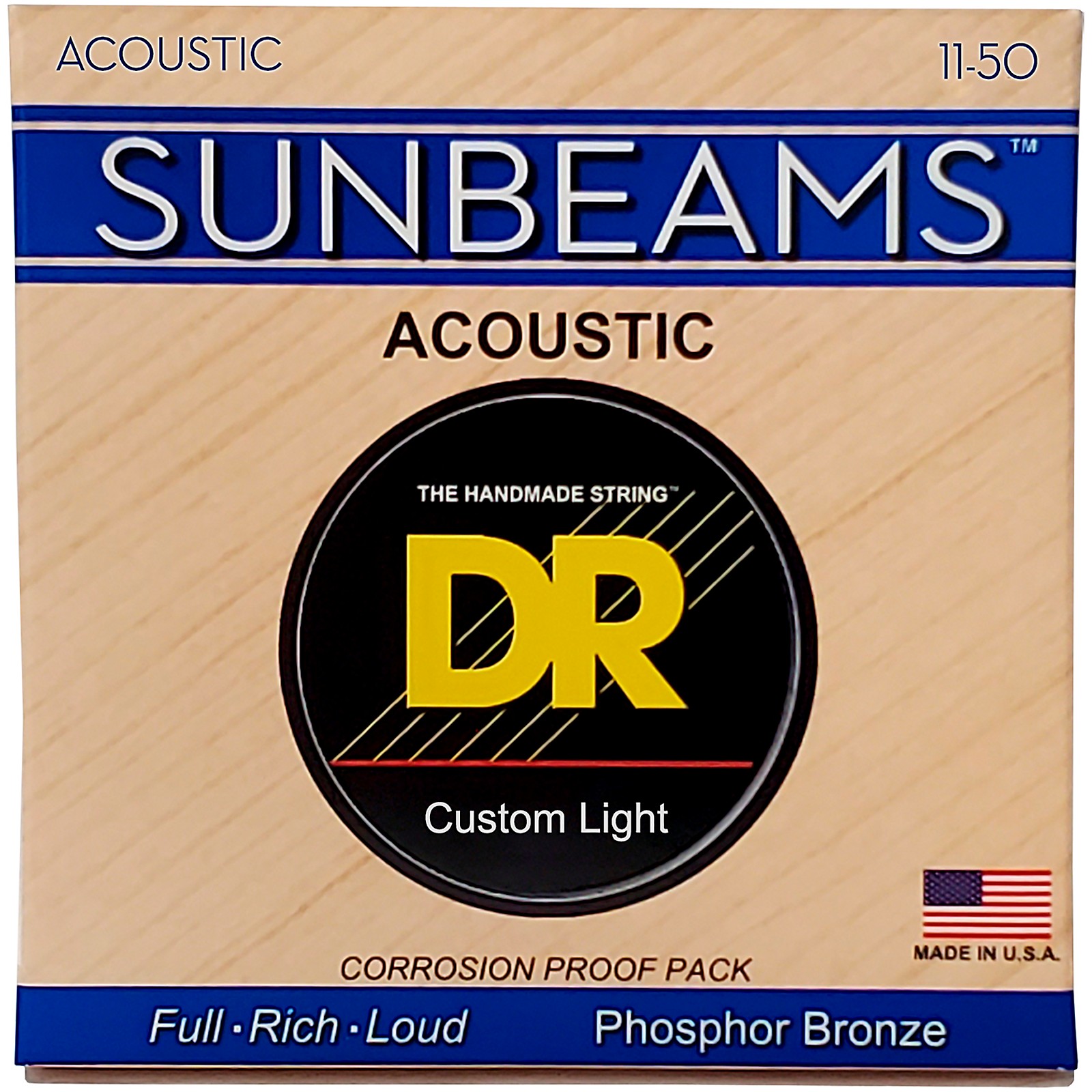 DR Strings Sunbeam Phosphor Bronze Medium Lite Acoustic Guitar Strings