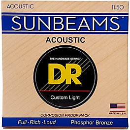 DR Strings Sunbeam Phosphor Bronze Medium Lite Acoustic Guitar Strings