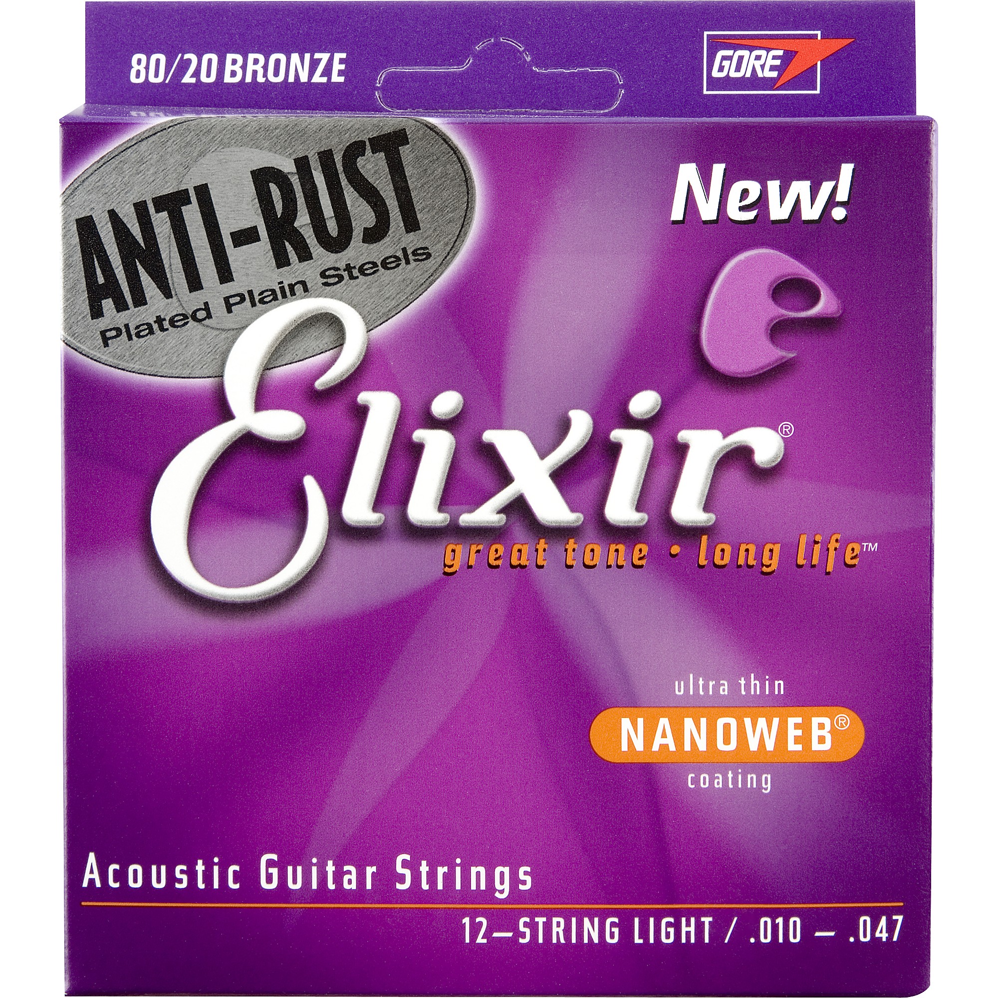 Travel agency Liquefy Go up Elixir 80/20 Anti-Rust Bronze Nanoweb Acoustic 12-String Light Guitar  Strings | Guitar Center