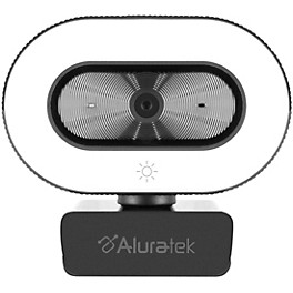 Open Box Aluratek 1080P USB Webcam w/Adjustable Lighting, Autofocus & Dual Mics