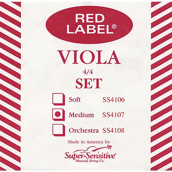 Super Sensitive Red Label Viola String Set Full