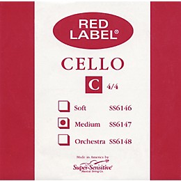 Super Sensitive Red Label Cello C String 4/4