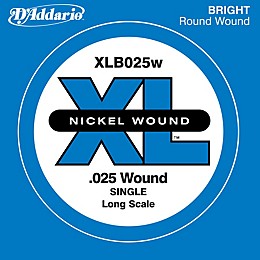 D'Addario XLB025W XL Nickel Wound Long Scale .025 Electric Bass String