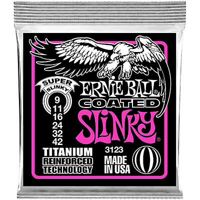 Ernie Ball 3123 Coated Super Slinky Electric Guitar Strings for sale