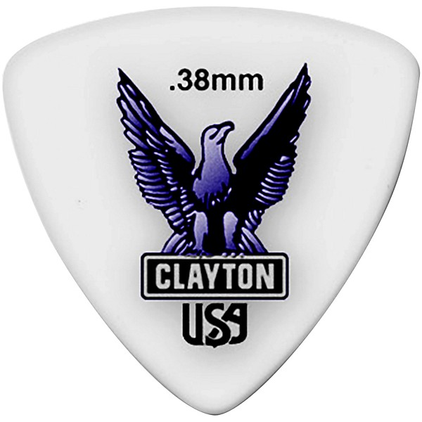 Clayton Acetal Rounded Triangle Guitar Picks .38 mm 1 Dozen