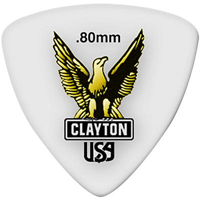 Clayton Acetal Rounded Triangle Guitar Picks .80 Mm 1 Dozen for sale