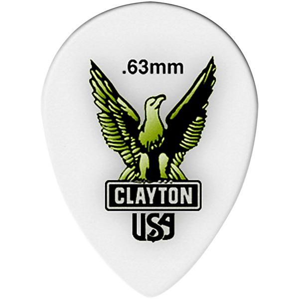 Clayton Acetal Small Teardrop Guitar Picks .63 mm 1 Dozen