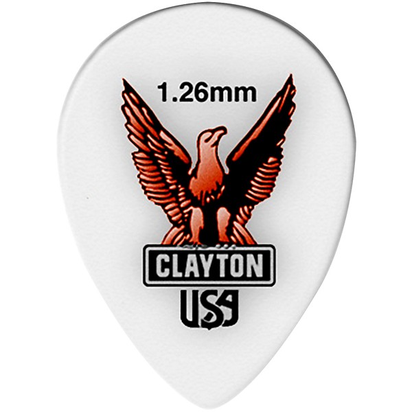 Clayton Acetal Small Teardrop Guitar Picks 1.26 mm 1 Dozen