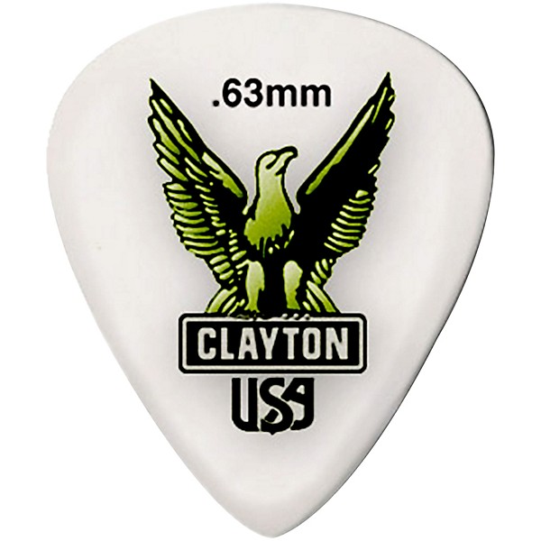 Clayton Acetal Standard Guitar Picks .63 mm 1 Dozen