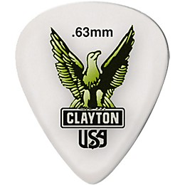 Clayton Acetal Standard Guitar Picks .63 mm 1 Dozen