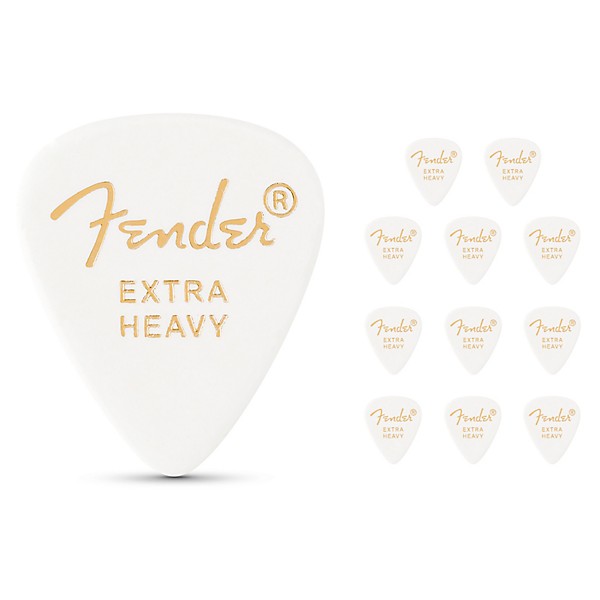 Fender 351 Standard Guitar Pick White Extra Heavy 12 Pack