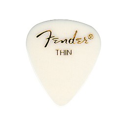 Fender 351 Standard Guitar Pick White Thin 1 Dozen