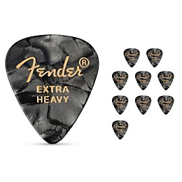 Fender 351 Premium Celluloid Guitar Picks 12-Pack Black Moto X-Heavy